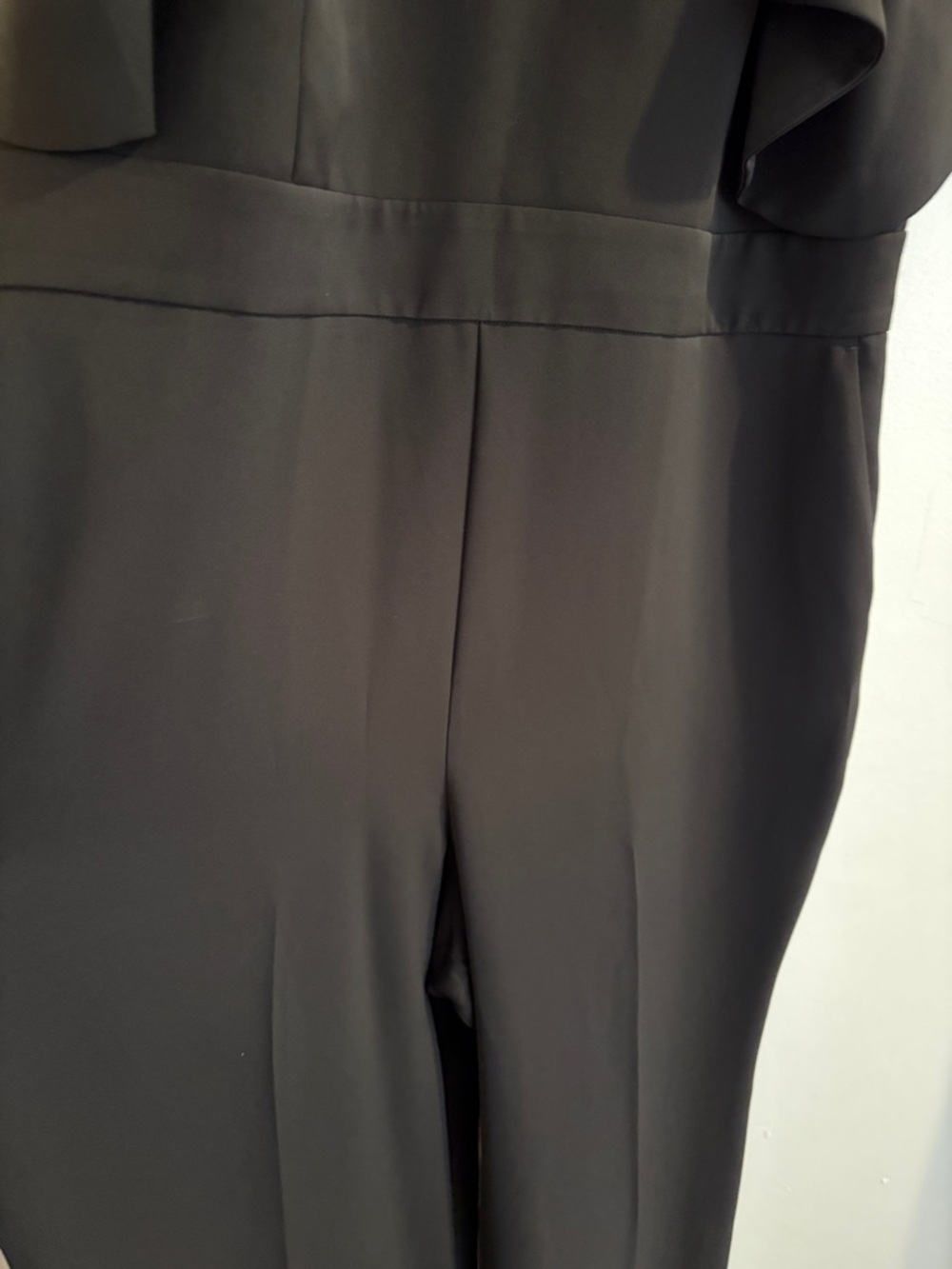 White House Black Market Black Halter Jumpsuit with off the shoulder detail sz16 - Picture 3 of 9